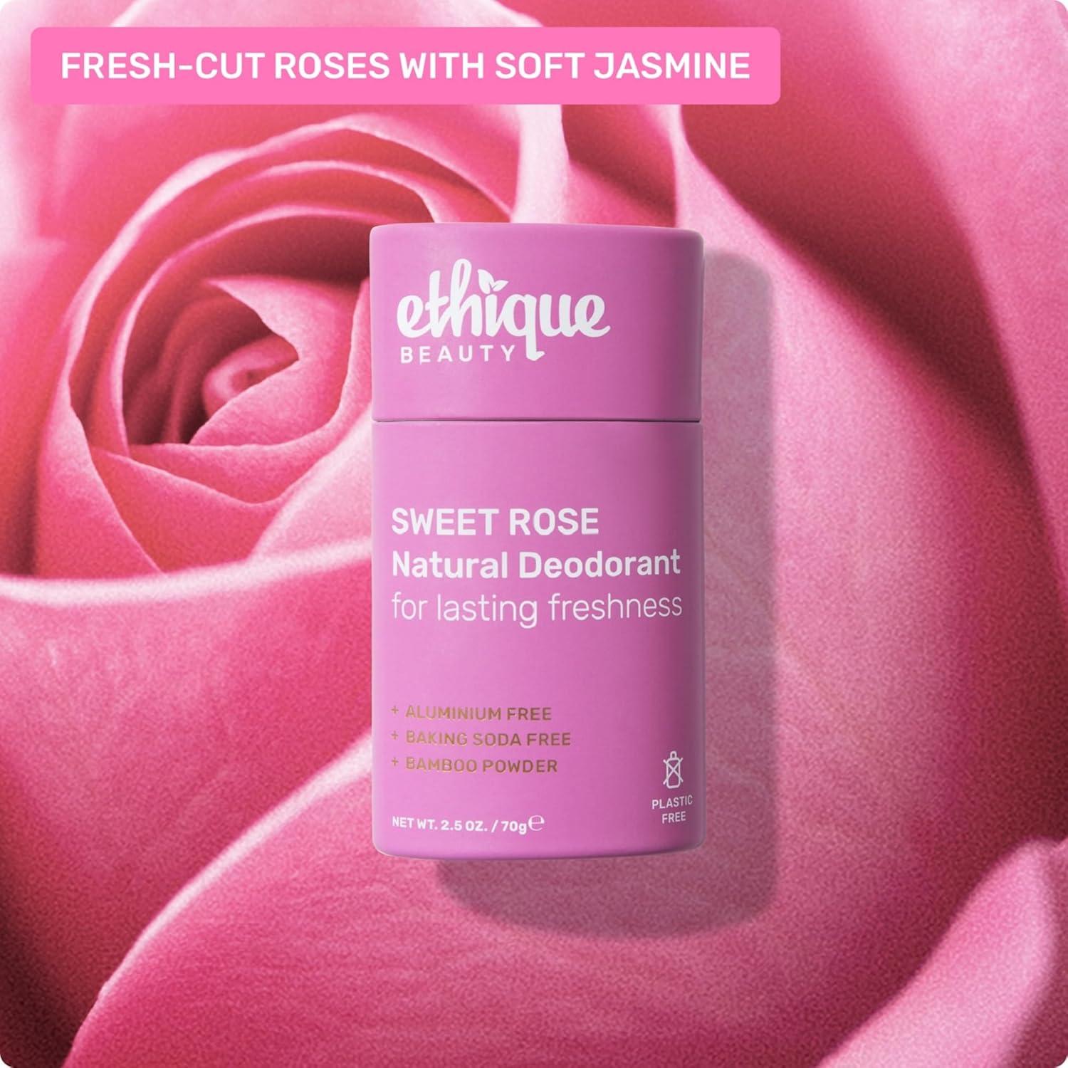 image:imageEthique Beauty Sweet Rose Deodorant Stick for Men amp Women AluminumFree PlasticFree Vegan CrueltyFree EcoFriendly 25 oz25 Ounce Pack of 1