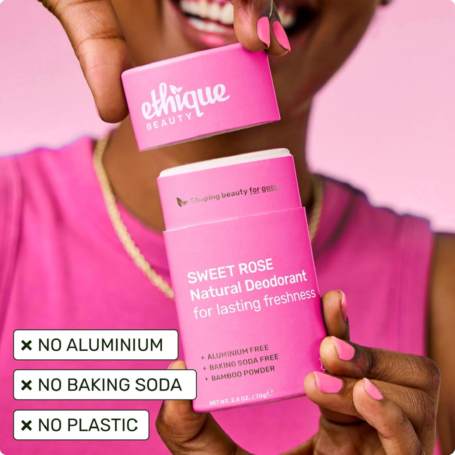 image:imageEthique Beauty Sweet Rose Deodorant Stick for Men amp Women AluminumFree PlasticFree Vegan CrueltyFree EcoFriendly 25 oz25 Ounce Pack of 1