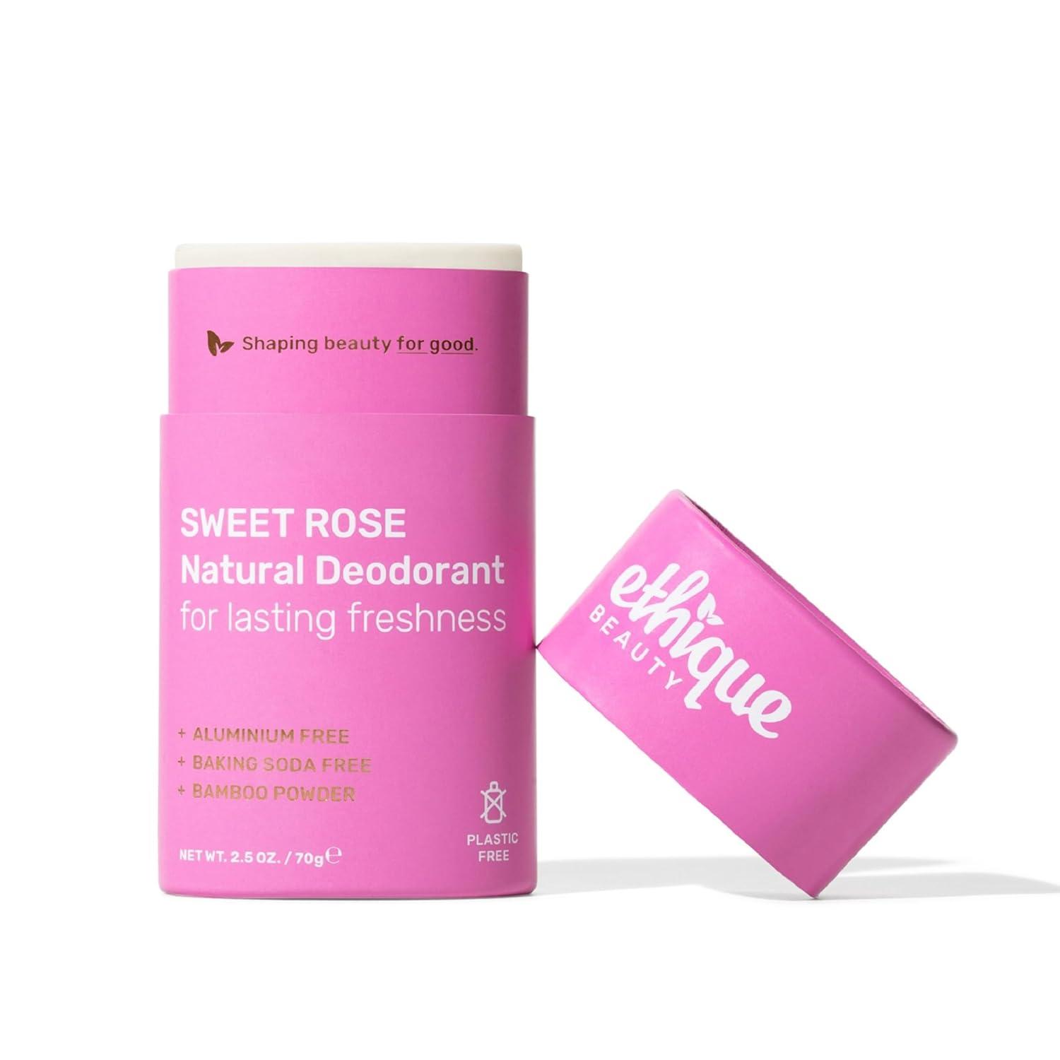 image:imageEthique Beauty Sweet Rose Deodorant Stick for Men amp Women AluminumFree PlasticFree Vegan CrueltyFree EcoFriendly 25 oz25 Ounce Pack of 1