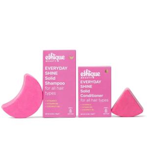 Ethique Beauty Everyday Shampoo & Conditioner Bar Set for Shiny Hair with Vitamin C – Plastic-Free, Vegan, Cruelty-Free – 2 Pack(Everyday Shampoo & Conditioner Bar Set)