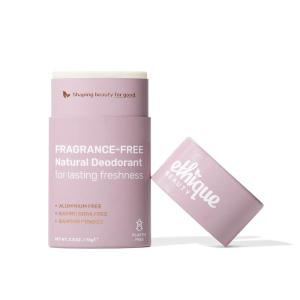 Ethique Minimalist Unscented Deodorant Stick for Men & Women – Natural Aluminum-Free, Plastic-Free, Vegan, Cruelty-Free, Eco-Friendly, 2.47 oz