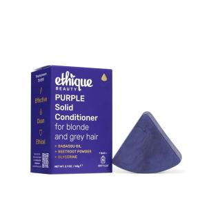 Volumizing Conditioner Bar with Biotin for thin, fine hair – Plastic-Free, Vegan, Cruelty-Free, 2.12 oz(Purple Conditioner Bar)
