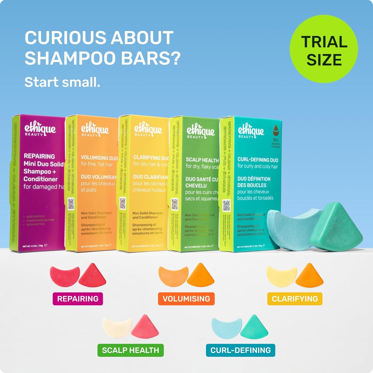 image:imageEthique Beauty Mini Sampler Solid Shampoo amp Conditioner Bar Set Scalp Health Shampoo for itchy dry flaky scalps with Oatmeal PlasticFree CrueltyFree Vegan Travel Size 2 PackScalp Health Solid Shampoo Everyday Conditioner