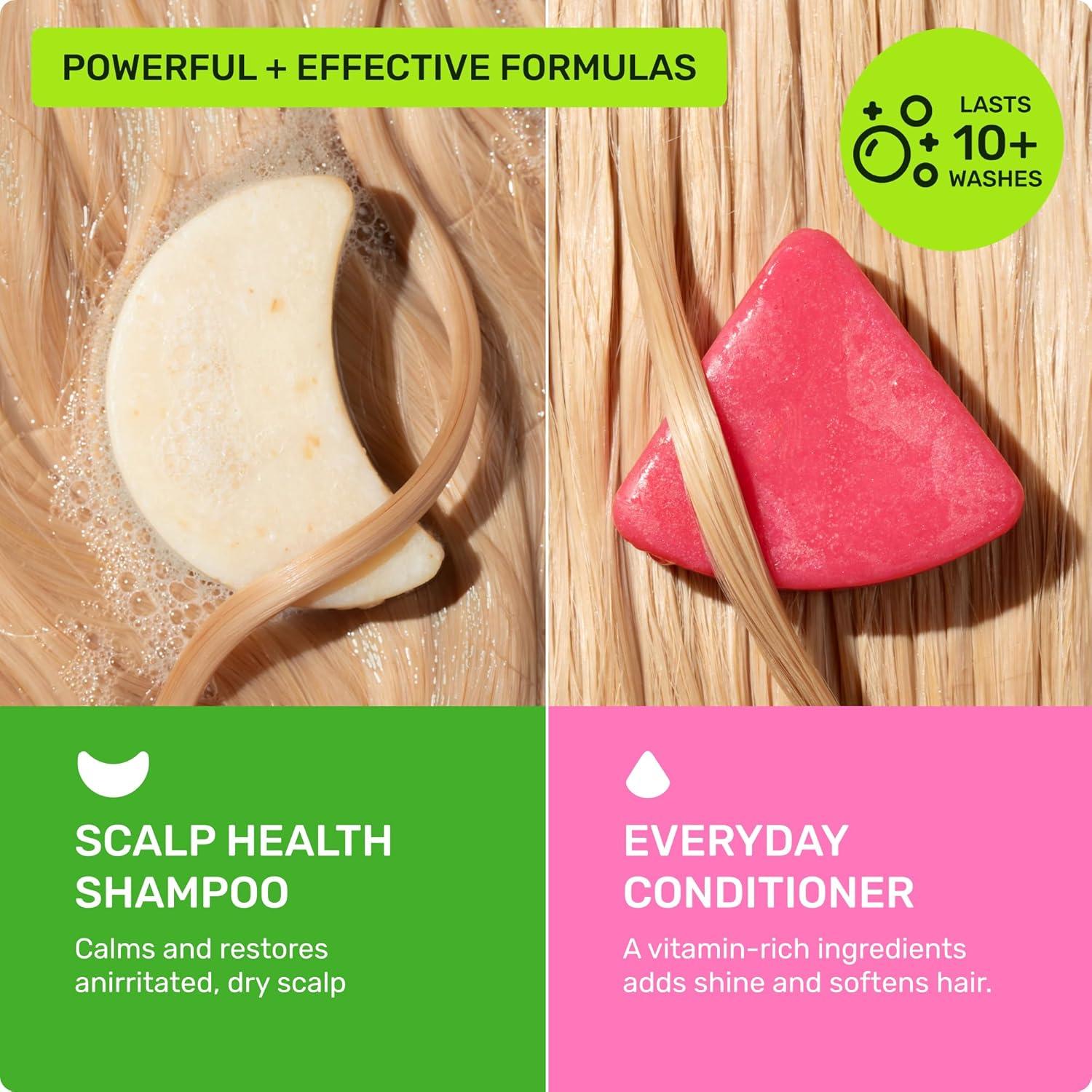 image:imageEthique Beauty Mini Sampler Solid Shampoo amp Conditioner Bar Set Scalp Health Shampoo for itchy dry flaky scalps with Oatmeal PlasticFree CrueltyFree Vegan Travel Size 2 PackScalp Health Solid Shampoo Everyday Conditioner