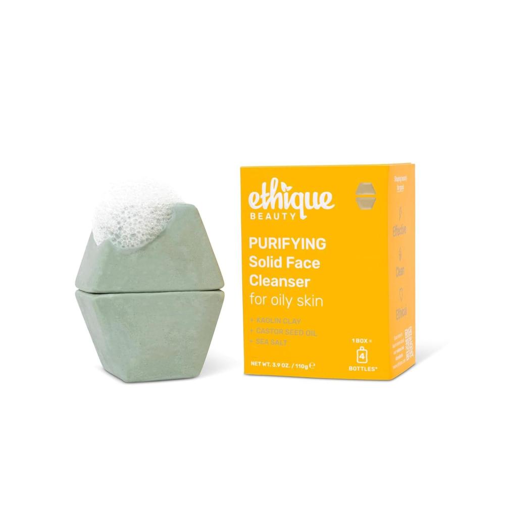 image:imageEthique Purifying  Solid Face Cleanser for Oily Skin Vegan ZeroWaste PlasticFree CrueltyFree 39 oz Pack of 1 2 Bars