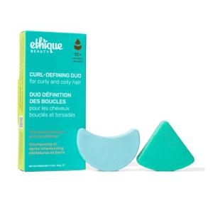 Ethique Beauty Mini Sampler Solid Shampoo & Conditioner Bar Set – Scalp Health Shampoo for itchy, dry, flaky scalps with Oatmeal – Plastic-Free, Cruelty-Free, Vegan – Travel Size – 2 Pack(Curl-Defining Solid Shampoo & Conditioner)